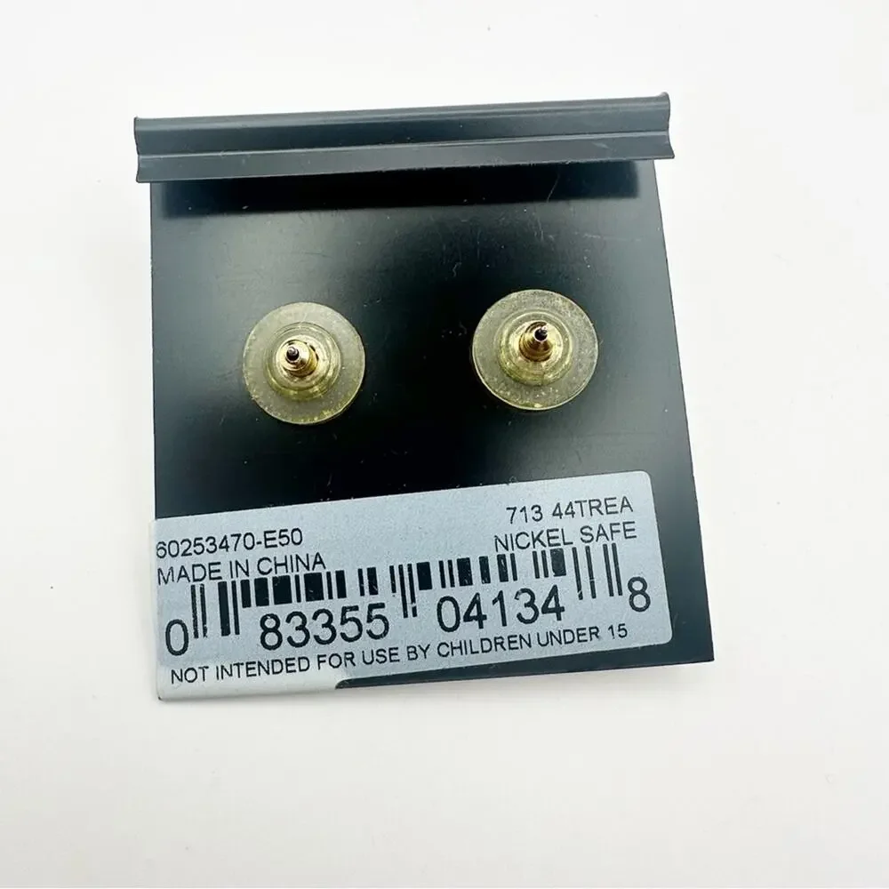 Vintage Napier Faux Pearl Earrings napier black enamel pierced retro